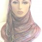 Shimmer Stripes Hijab - Pink