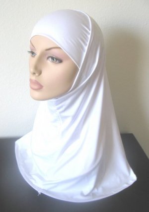 Wholesale Hijabs - 5 White Silky Al Amiras