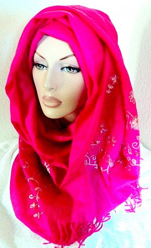 Floral Crush Full Body Pashmina Hijab - Magenta