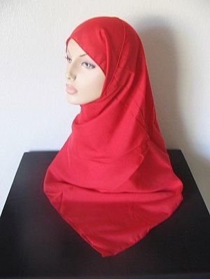 Plain Oblong Egyptian Hijab - Red