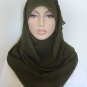 Plain Rough Chiffon Hijab - Evergreen