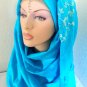 Crystal Spray Hijab Pins - Blue and Gold