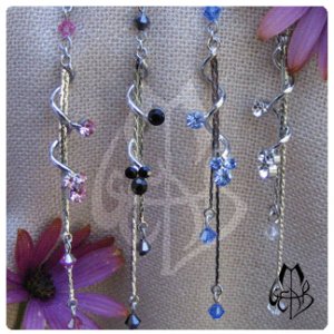 Swarovski Spiral Hijab Pin Bling - pink