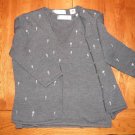 Valerie Stevens Merino Wool Cardigan Sweater SZ XL