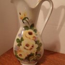 Vintage Porcelain Pitcher with Roses & Liquid Gold Trim