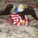 American Bald Eagle Statue with American Flag