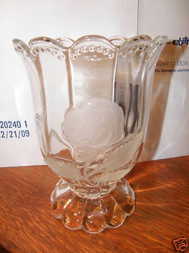 Large Clear Glass Vase with Rose