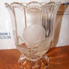 Large Clear Glass Vase with Rose