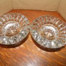Small Clear Glass Candle Holders with Quilted Design