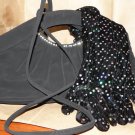 Ladies Black Evening Bag with Black Gloves