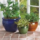Set of 3 Jewel Tone Flower Pots