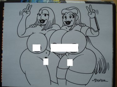 TWO TITANS PARODY ART - Dexter Cockburn Underground Comix