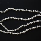 white pearl long necklece