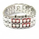 New Men’s Stainless Steel Chain LED Wrist Watch Silver