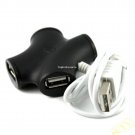 X Shape High-speed USB 2.0 HUB 4-port Black D636