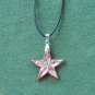Murano style glass red multi color star pendant necklace