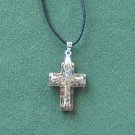 Dichroic Glass Murano Style Cross Amber Silver Pendants Necklace Dichroic Glass Murano Style Cross Amber Silver Pendants Necklace