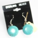 Sterling Silver Turquoise flat round Artisan Dangle earrings Sterling Silver Turquoise flat round Artisan Dangle earrings