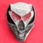 Silver color Alien Head with Rhinestone metal belt buckle