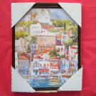 French Village at the Port Framed Kitchen Wall Art Print