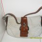 Preowned Coach Off-White Hobo Signature/Jacquard fabric with Brown Trim Purse