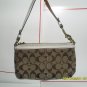 Coach Preowned Small Khaki Signature Fabric with a Flower Hand Bag