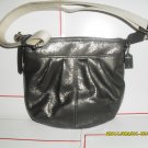 N/W/T Coach Silver Patent Pleater Pocket Adjustable Strap Shoulder Bag #F42834