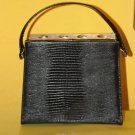 Vintage Purse Black Lizard 1950s 1960s
