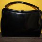 Vintage Purse 1950s 1960s MOD Black Patent Theodor