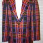 Vintage 60s jacket blazer plaid orange purple black