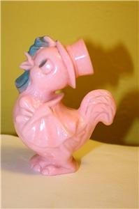 Vintage Irwin Plastic Easter Chick Chicken Rattle Pink