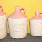 Vintage 40s 50s pink kitchen canister set ceramic Pink