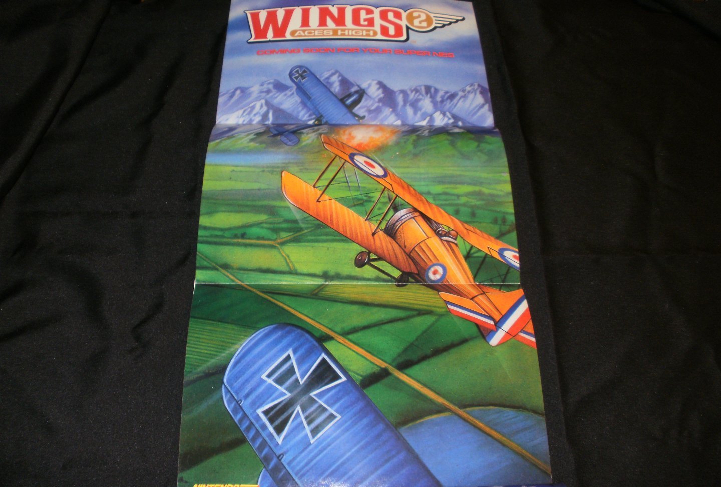 Wings Aces High Poster - Nintendo Power July, 1992 - Never Used