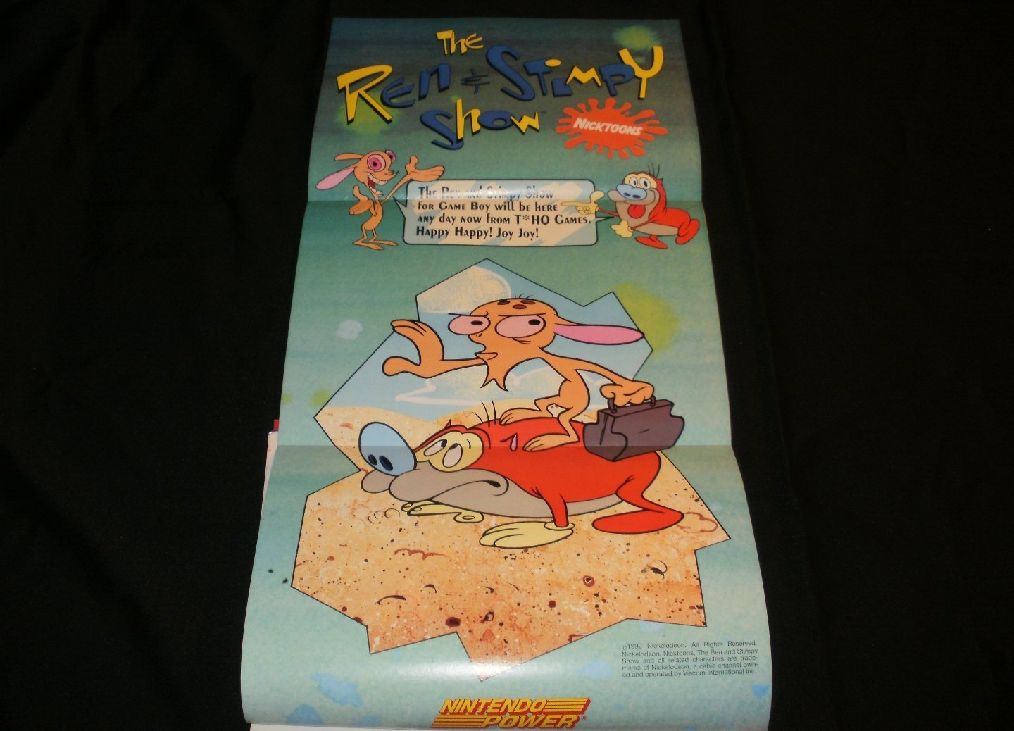 The Ren and Stimpy Show Poster - Nintendo Power January, 1993 - Never Used