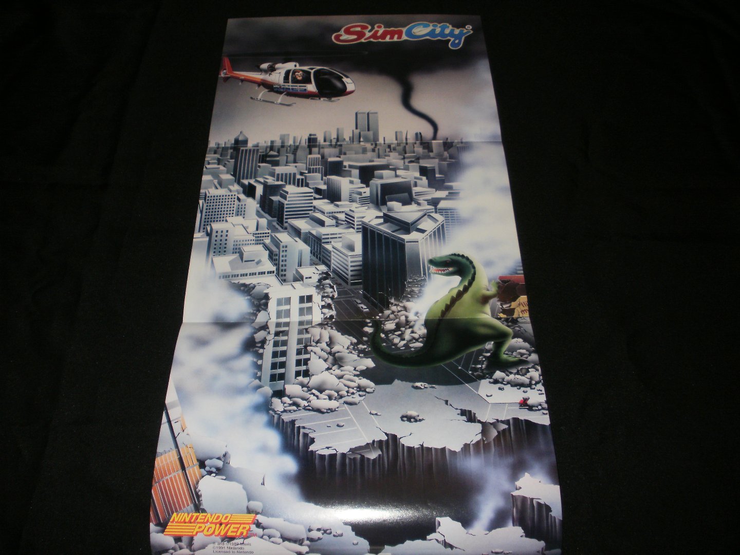 SimCity Poster - Nintendo Power April, 1991 - Never Used