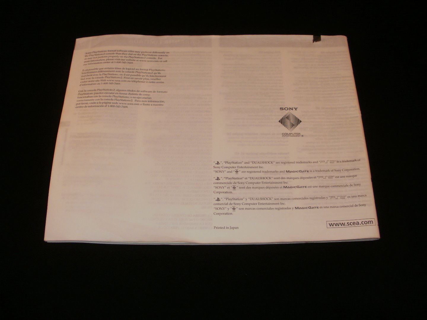 Sony Playstation 2 Instruction Manual