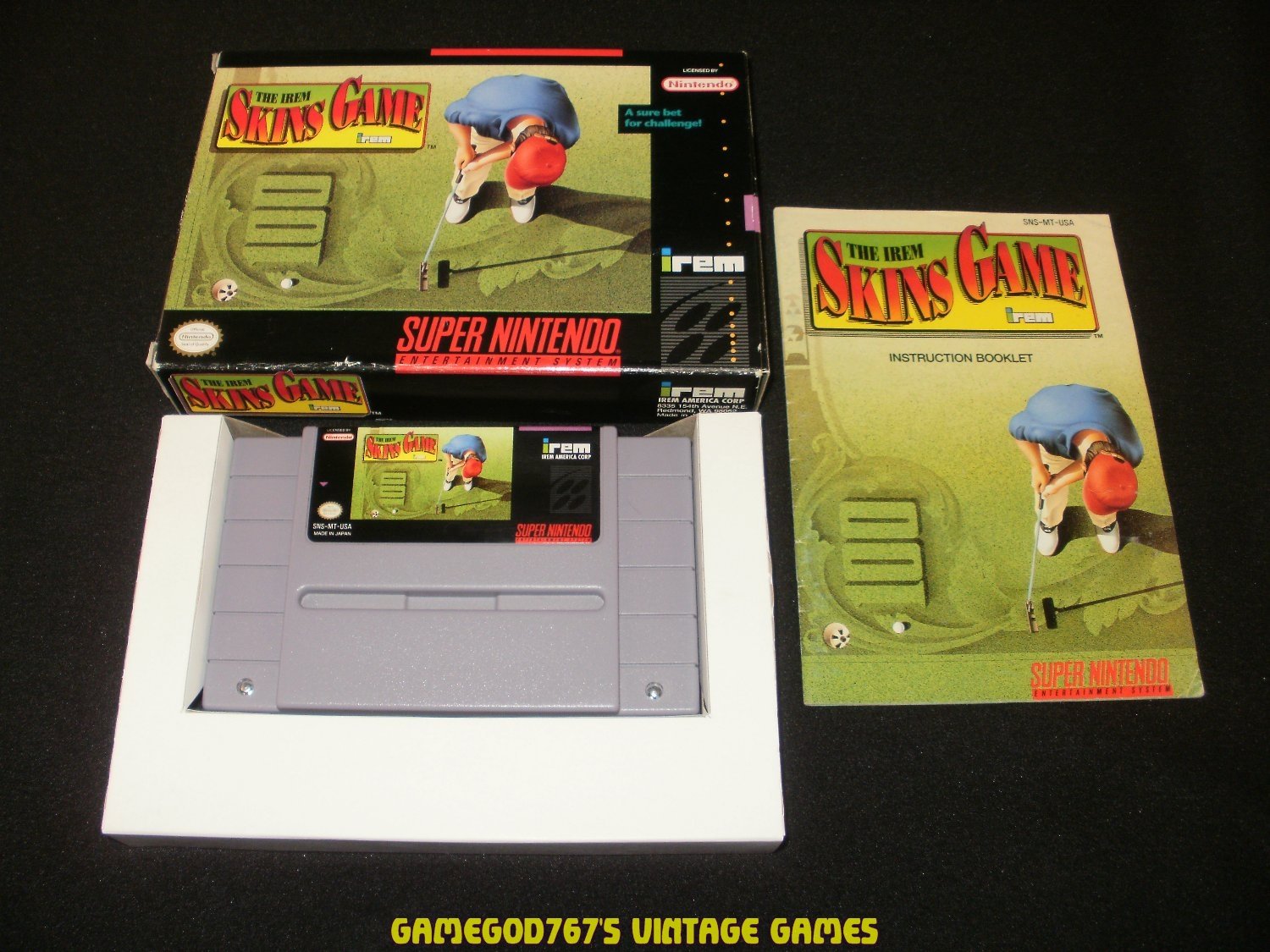 Irem Skins Game - SNES Super Nintendo - Complete CIB