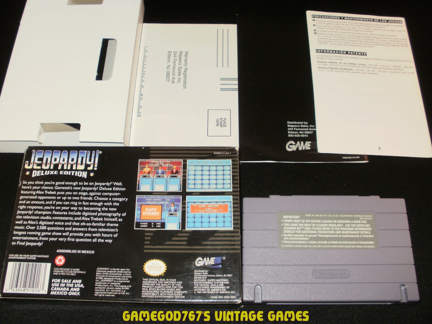 Jeopardy! Deluxe Edition - SNES Super Nintendo - Complete CIB