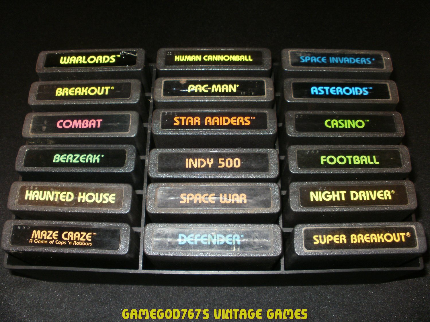 Atari 2600 Game Collection With Cartridge Case Set Includes 18 Classics