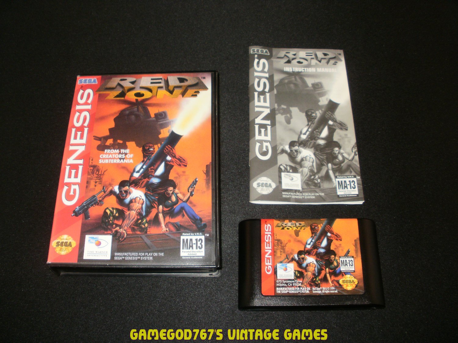 Red Zone - Sega Genesis - Complete CIB - Rare
