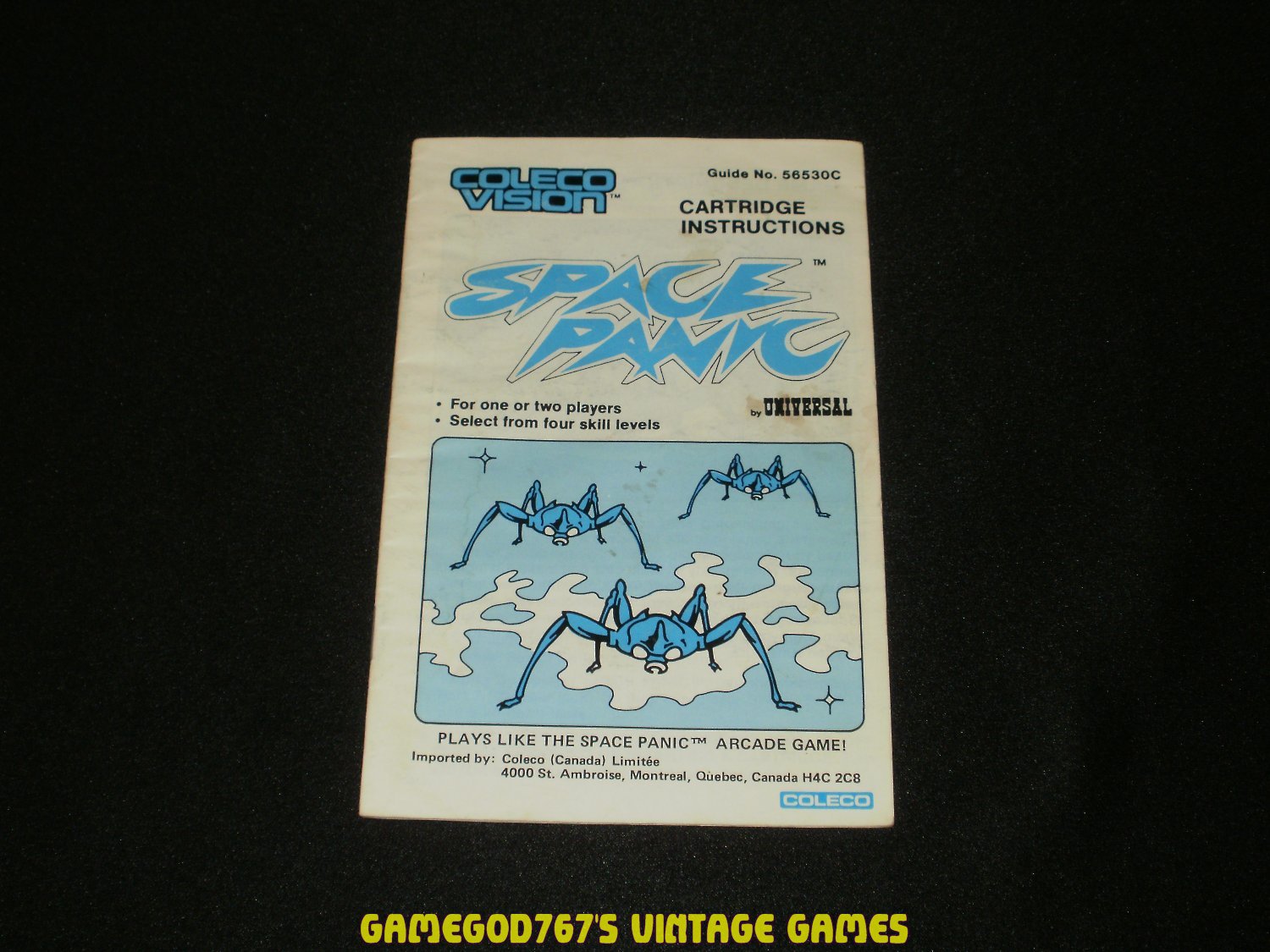 Space Panic - ColecoVision - 1983 Manual Only - Canadian Version