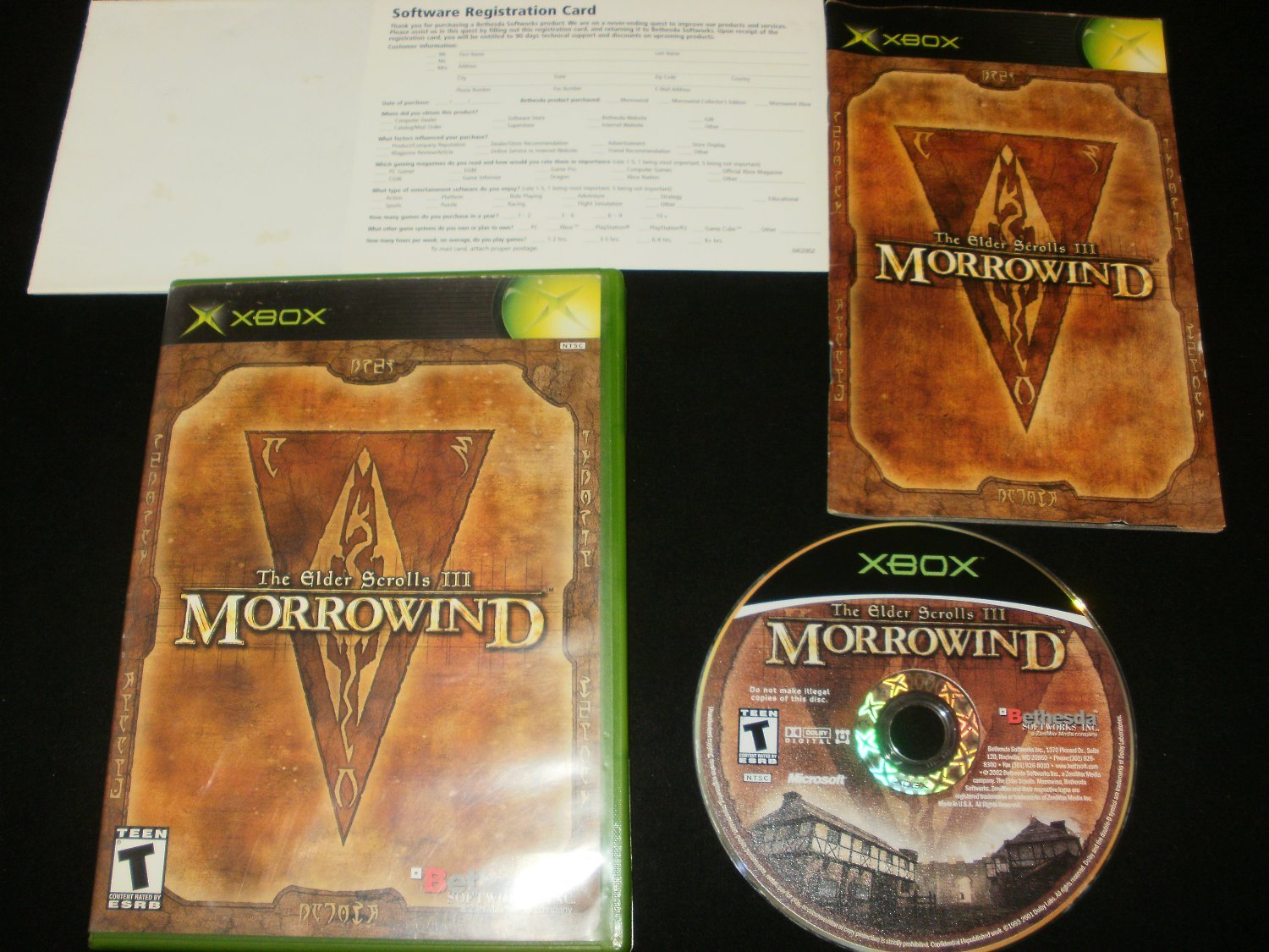 Elder Scrolls III Morrowind - Xbox - Complete CIB - Original 2002 Release