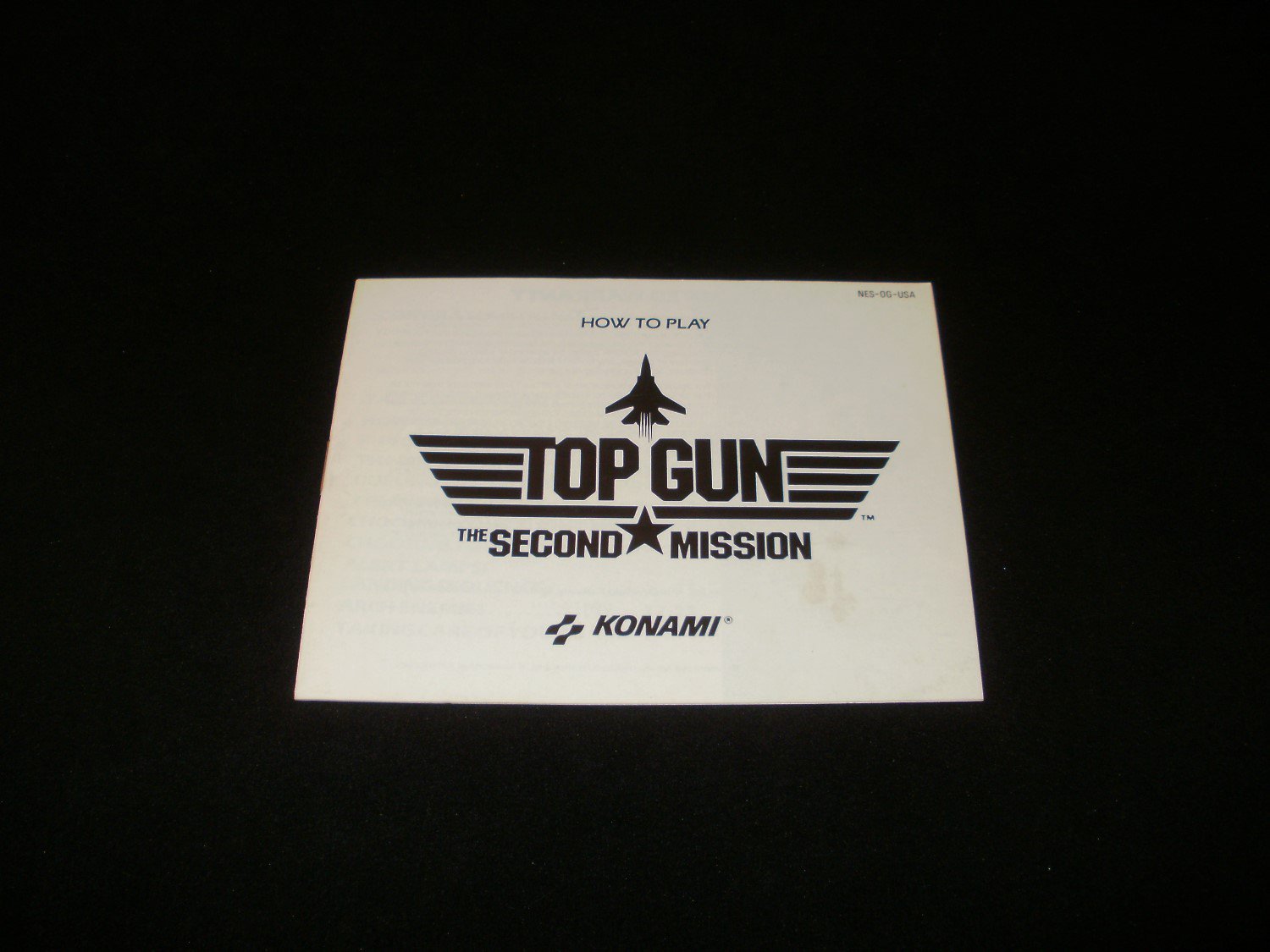 Top Gun The Second Mission - Nintendo NES - Manual Only