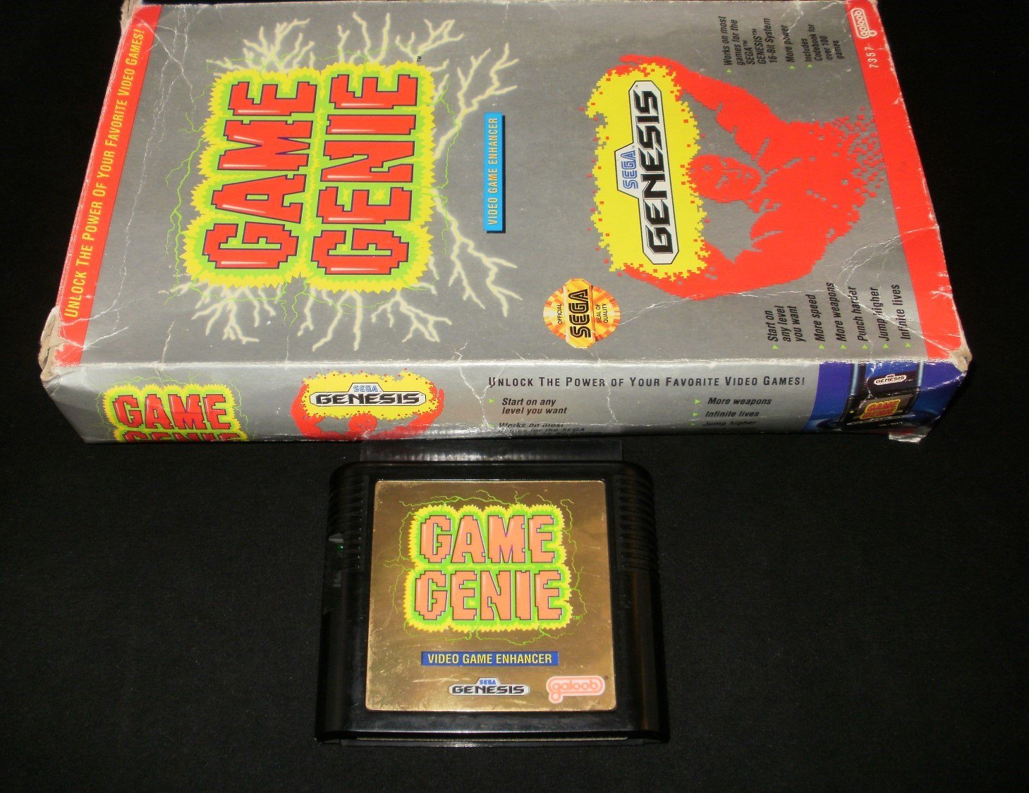 Game Genie - Sega Genesis - With Box - Gold Label Version