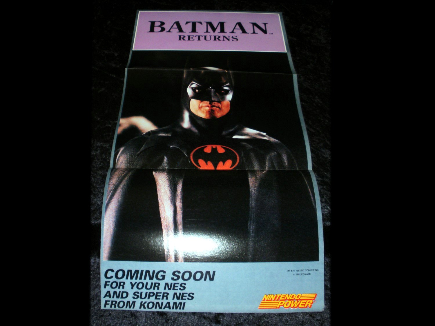 Batman Returns Poster - Nintendo Power November, 1992 - Never Used