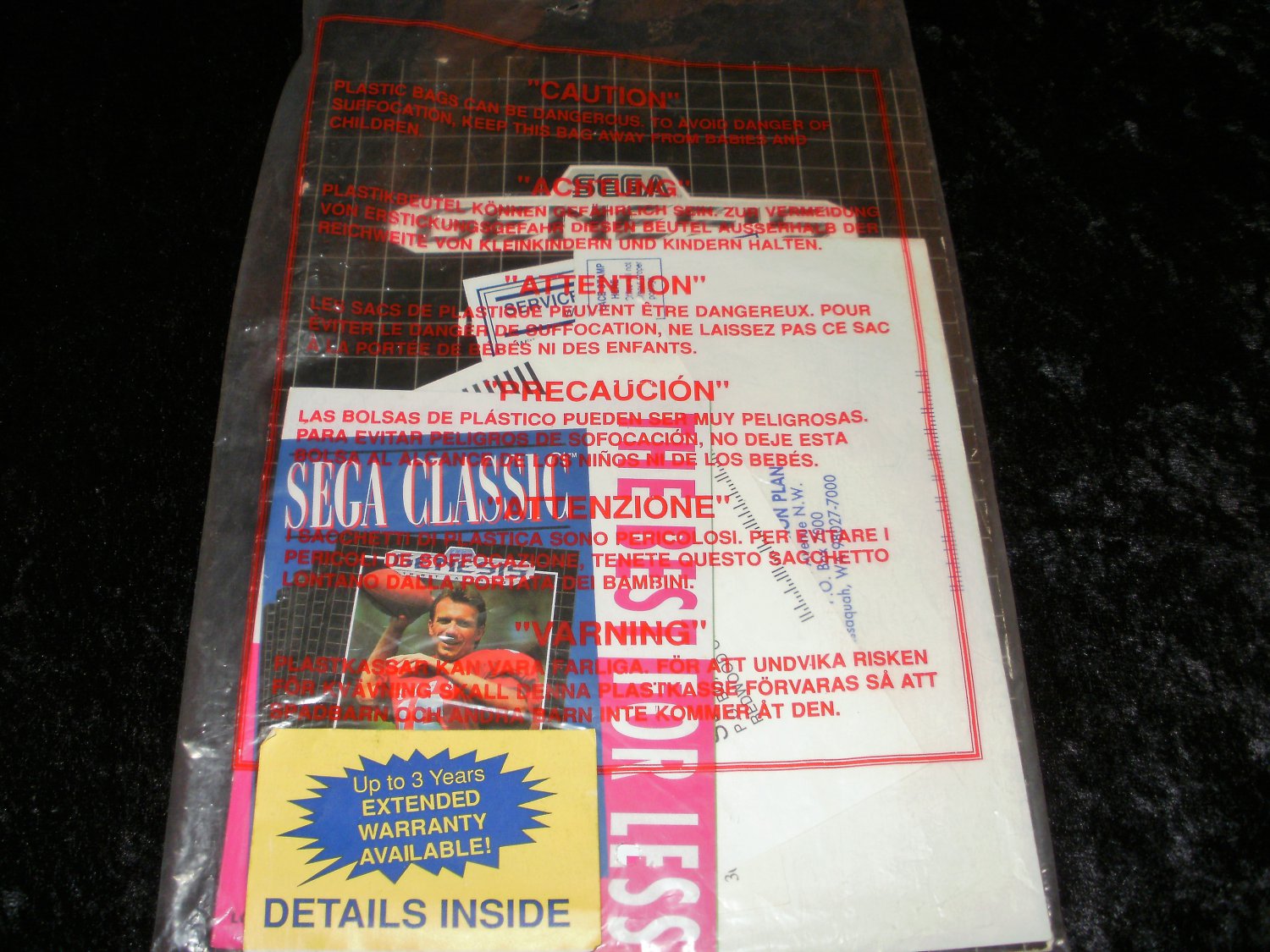 Sega Genesis Manual & Original Paperwork - New - No Console Included