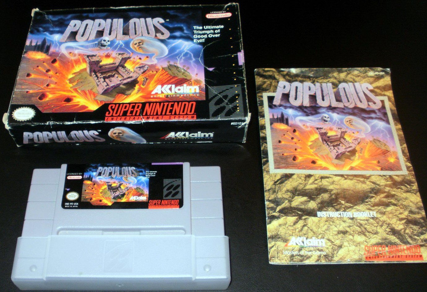 Populous - SNES Super Nintendo - Complete CIB