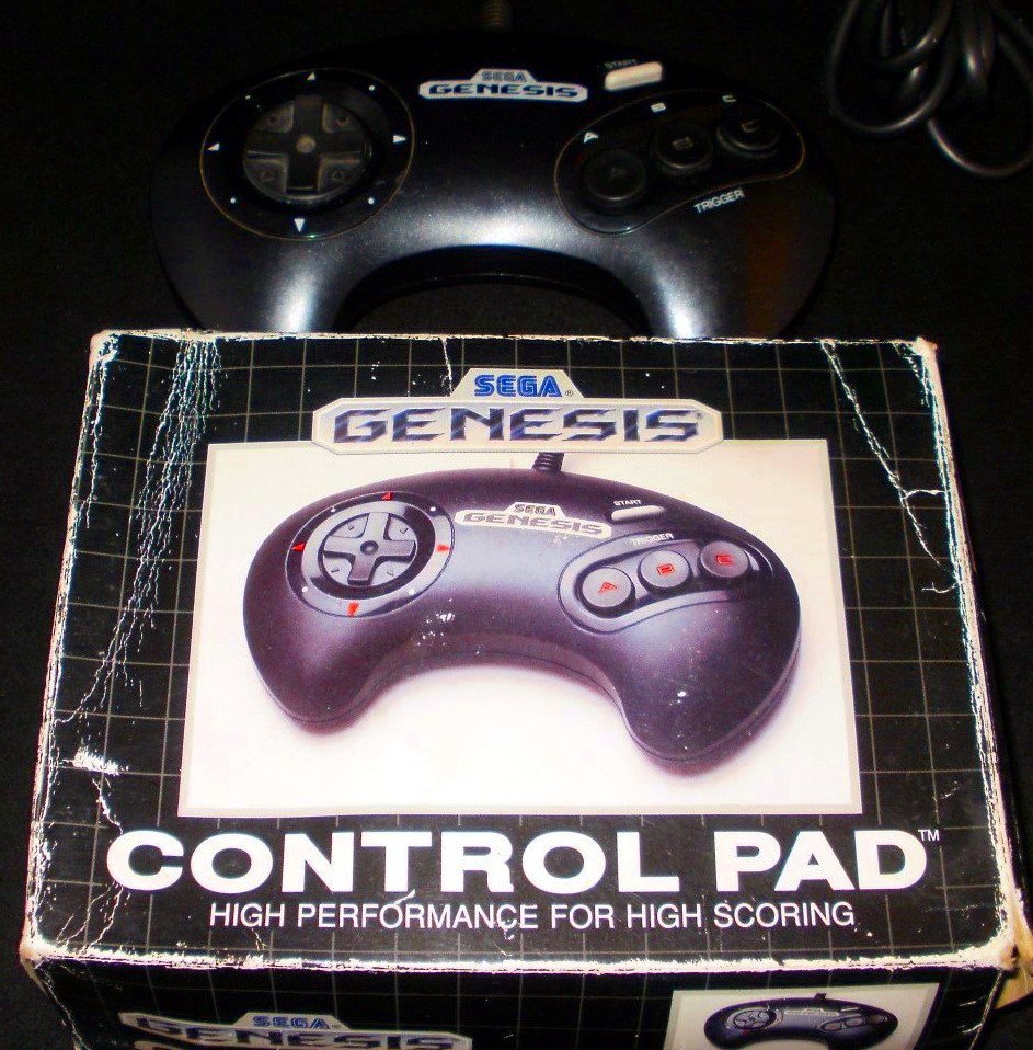 Refurbished Sega Genesis Controller - Official 3 Button MK-1650 Model - With Box
