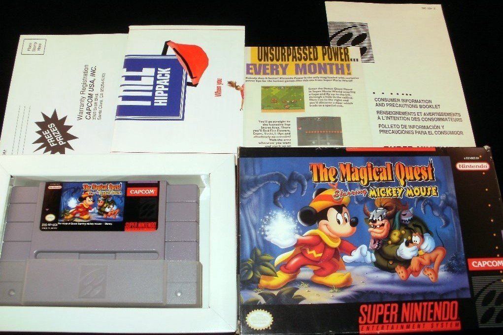 Magical Quest Starring Mickey Mouse - SNES Super Nintendo - With Box & Pamphlets