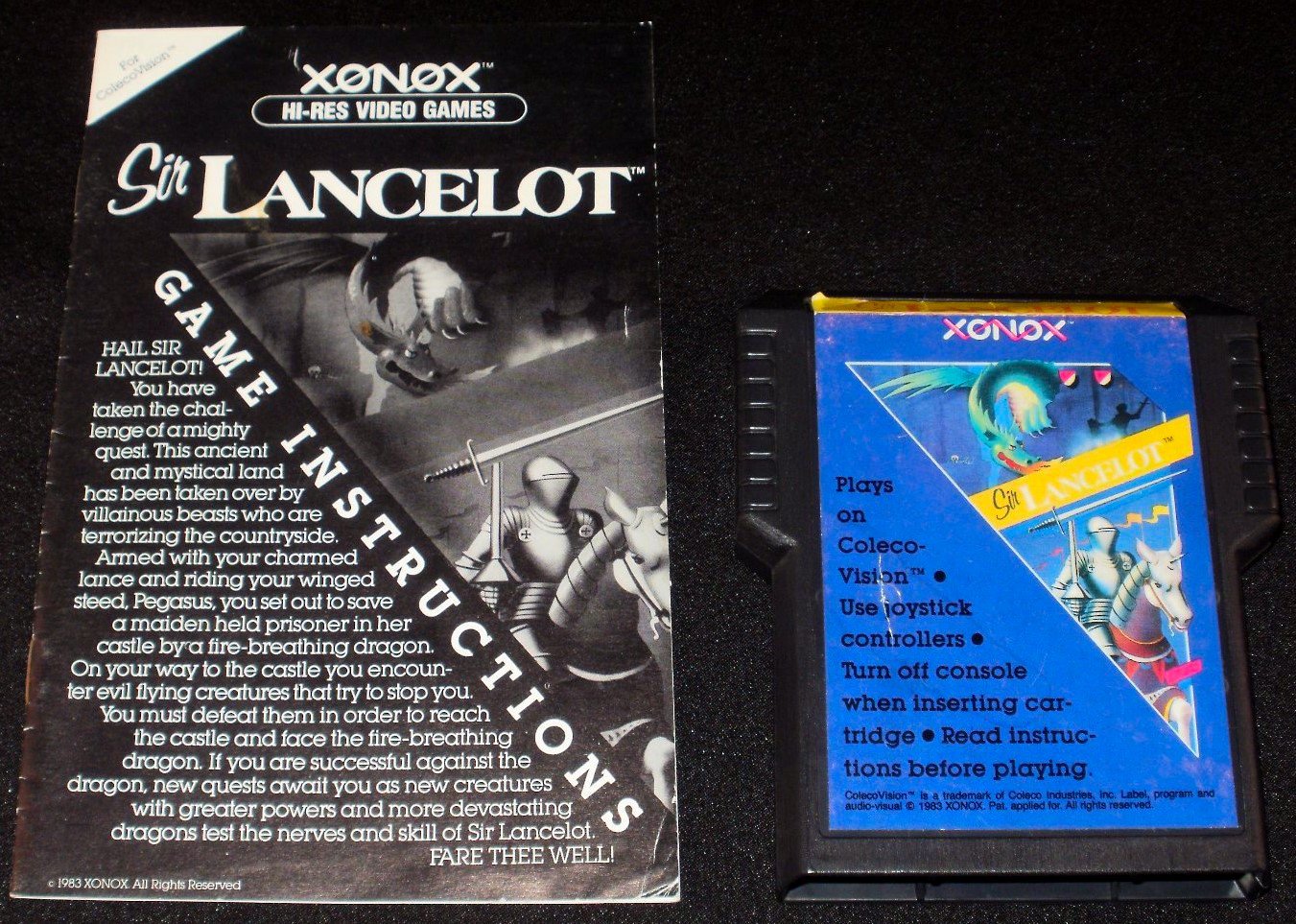 Sir Lancelot - Colecovision - With Manual - Rare
